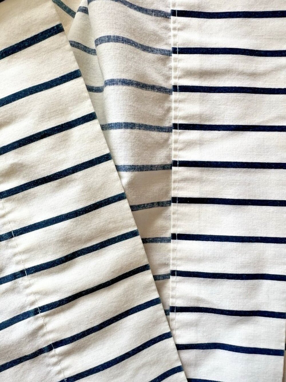 SPRINGS Pillowcase Standard Blue White Stripe 50% Cotton-Poly Made in USA VTG